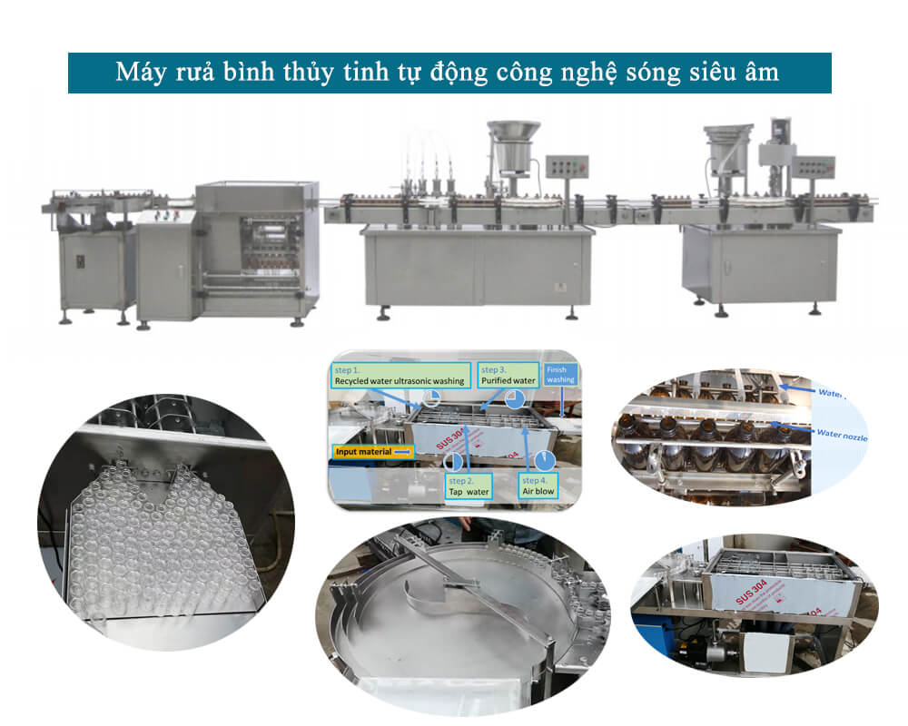 Máy rửa chai thủy tinh bằng sóng siêu âm LTBUW_225